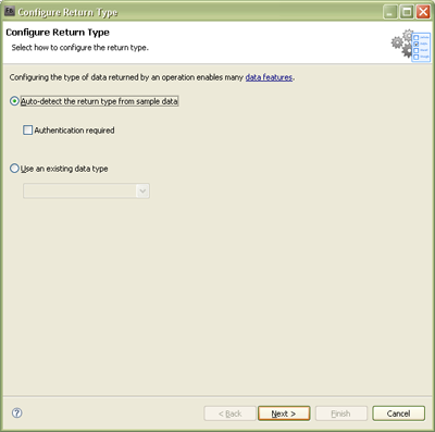 Connect to Data Service Wizard