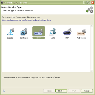 Connect to Data Service Wizard