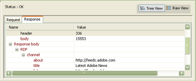Network Monitor Response view