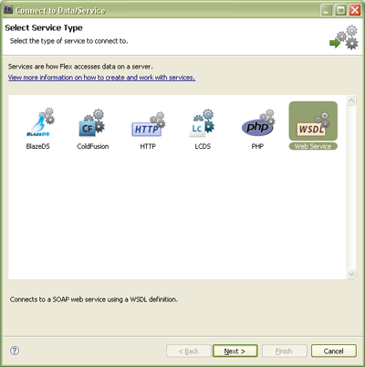Connect to Data Service Wizard